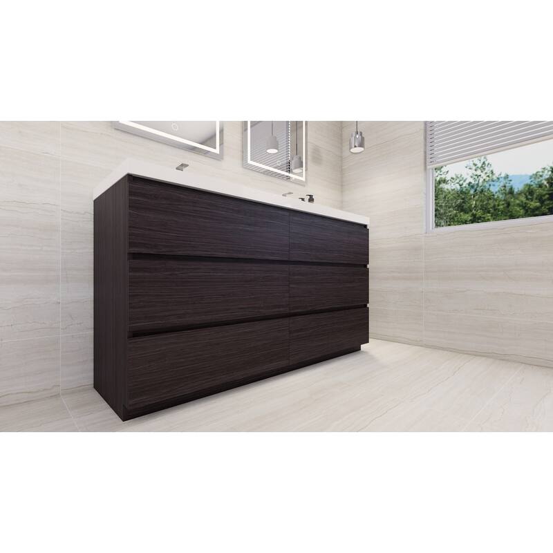 Aron 60'' Freestanding Vanity with Double Reinforced Acrylic Sink