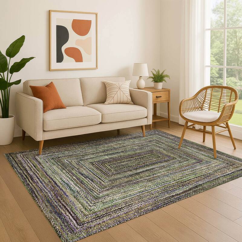 Premium Washable Super Soft Modern Dimensions Mayfield Rug - Olive - 8' x 10'