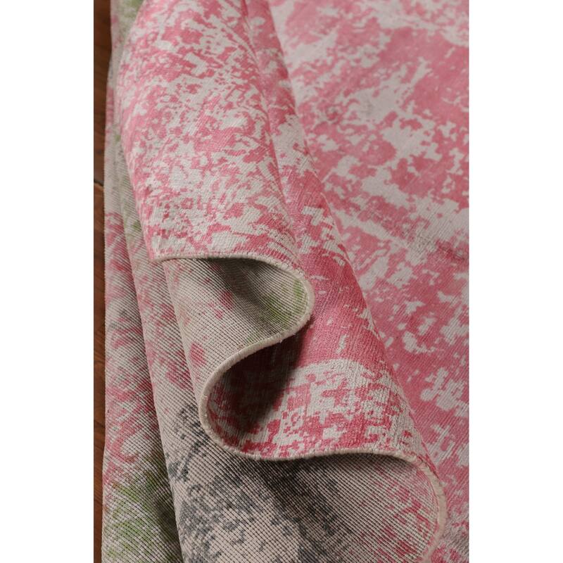 Contemporary Abstract Indian Area Rug Hand-Knotted Wool Carpet - 9'10"x 11'11"