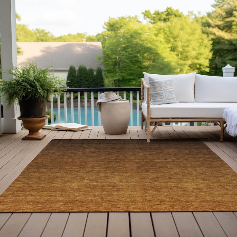 Machine Washable Indoor/ Outdoor Chantille Solid Ombre Rug