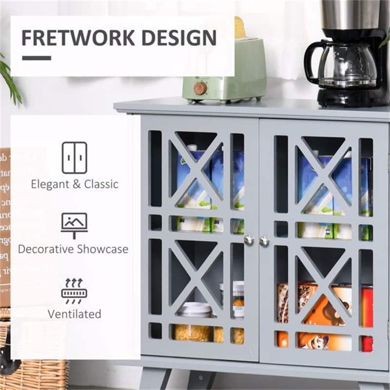Anti-Toppling Wood Kitchen Storage Cabinet with Doors - N/A