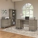 preview thumbnail 1 of 66, Somerset 60W Office Desk with Cabinet and 5 Shelf Bookcase in Ash Gray
