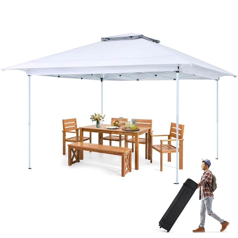 AVAWING 12x12 ft White Pop-up Canopy Tent Easy Setup Party Tent