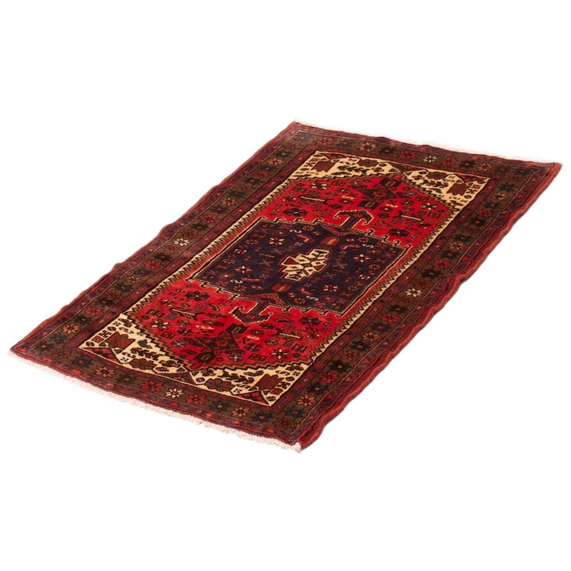 ECARPETGALLERY Hand-knotted Andelz Red Wool Rug - 3'3 x 4'9