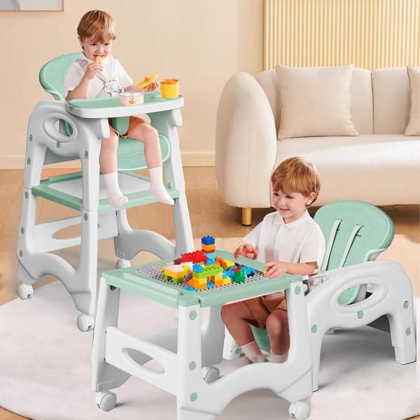 Multi-functional Kids Table 8-in-1 Convertible Baby High Chair – Turns ...