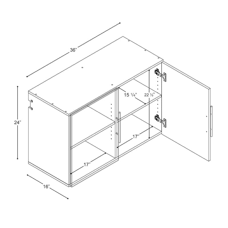 Prepac HangUps Upper Storage Cabinet - Elegant and Spacious Wall Cabinets to Maximize Your Storage, 36 in Size