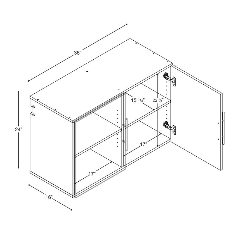 Prepac HangUps Upper Storage Cabinet - Elegant and Spacious Wall Cabinets to Maximize Your Storage, 36 in Size