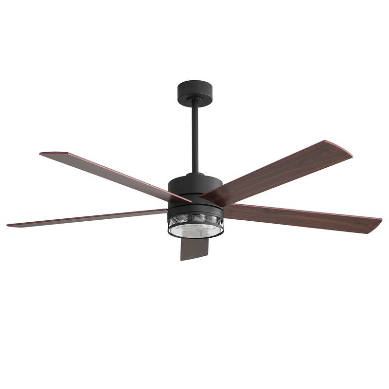 65-in Black Indoor Ceiling Fan with Light Remote (5-Blade)