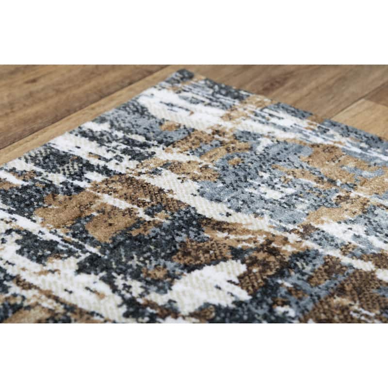 Alora Decor Elect Beige, Brown, Ivory, Grey, and Charcoal Abstract Rug