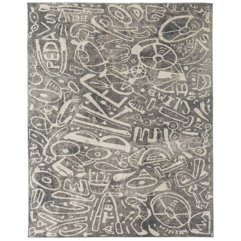 Katie Merz SPORTSGLYPHS Bicycle Area Rug - 5' x 7' - Grey