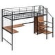 preview thumbnail 12 of 38, Twin Size Loft Bed With Desk,Lateral Storage Ladder and Wardrobe for Home