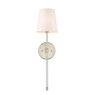 1 Light Wall Sconce with White Shade in Champagne Gold