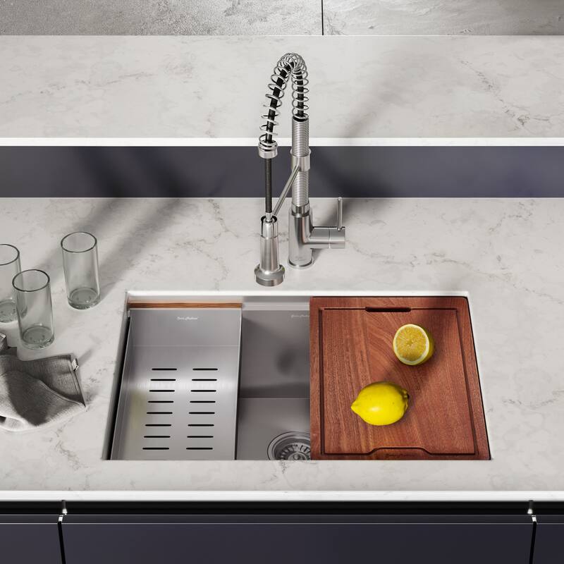 Rivage 27 x 19 Single Basin Undermount Kitchen Workstation Sink - 27 x 19
