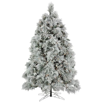 National Tree Company 7.5 ft. HGTV Home Collection Pre-Lit Flocked Bavarian Pine Tree - 7.5 Foot