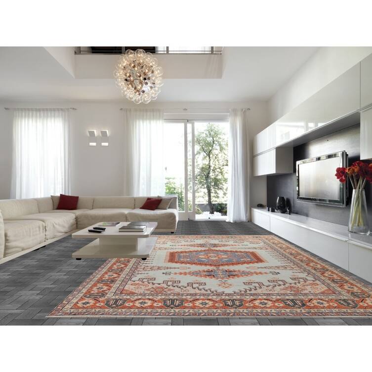 Geometric Viss Large Oriental Rug Hand-Knotted Wool Carpet - 11'6"x 17'9"