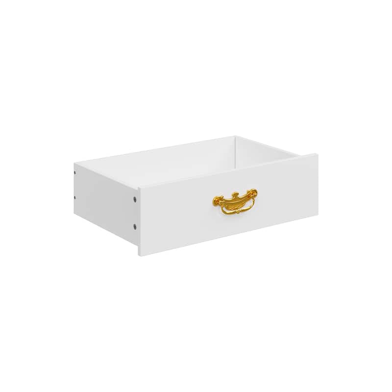 Luxury White and Gold 12-Drawer Dresser with Pine Wood Top Elegant Storage Cabinet for Bedroom or Living Room