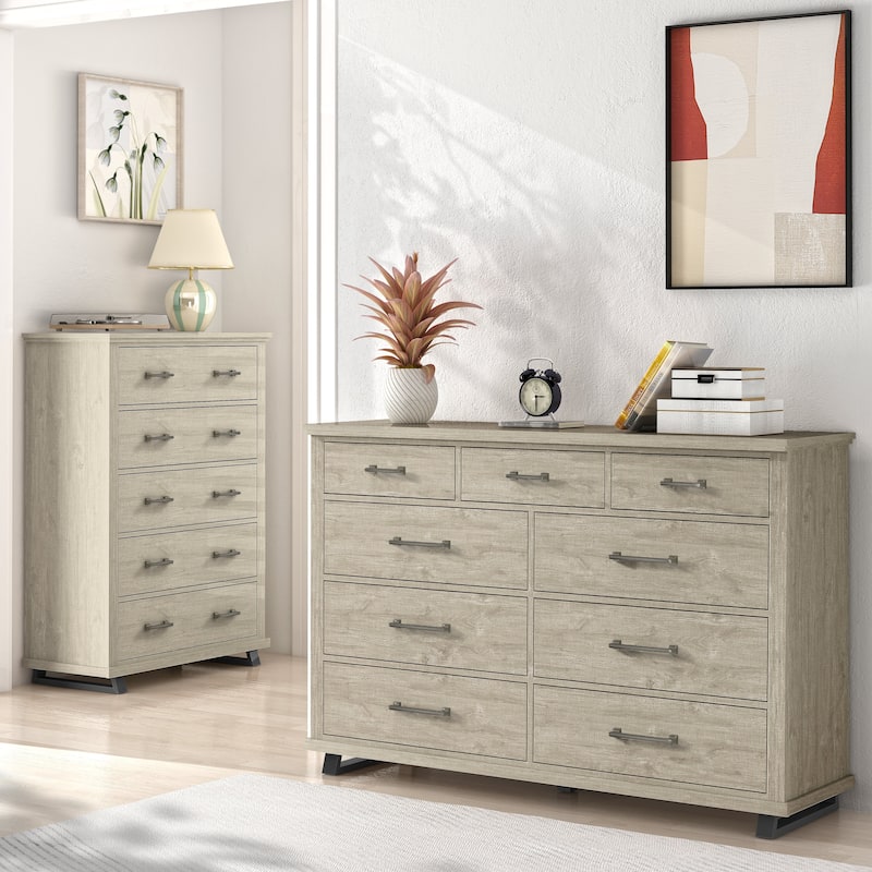Farmhouse-inspired 2-Piece Bedroom Set - 1 Chest and 1 Dresser