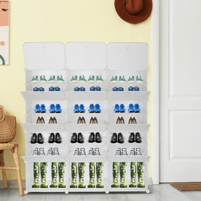 https://ak1.ostkcdn.com/images/products/is/images/direct/d27234c1da73b8a238ee7b7df83b899f321d3e10/7-Tier-Portable-42-Pair-Shoe-Rack-Organizer-21-Grids-Tower-Shelf%2CWhite.jpg