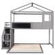 preview thumbnail 8 of 7, Twin Over Full House Bunk Bed with Storage Staircase and Blackboard