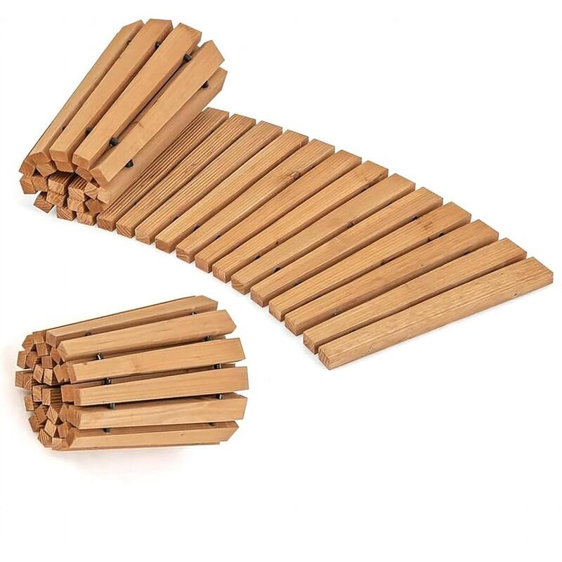 6ft Wooden Garden Walkway, Curved Roll-Out Pathway for Patio or Beach