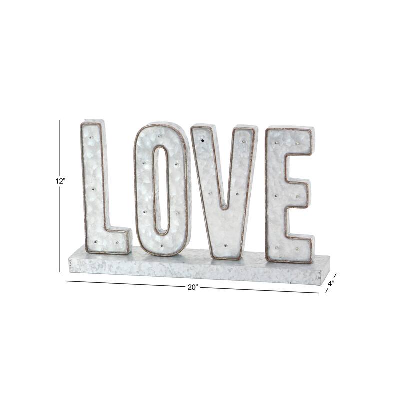 Grey Iron Farmhouse Decorative Sign 12 x 20 x 4 - 20 x 4 x 12