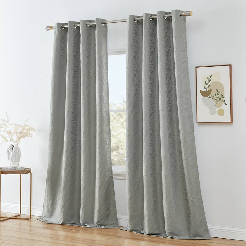 HLC.me Camden 100% Blackout Thermal Energy Efficient Window Curtain Grommet Panels Living Room Bedroom, Set of 2