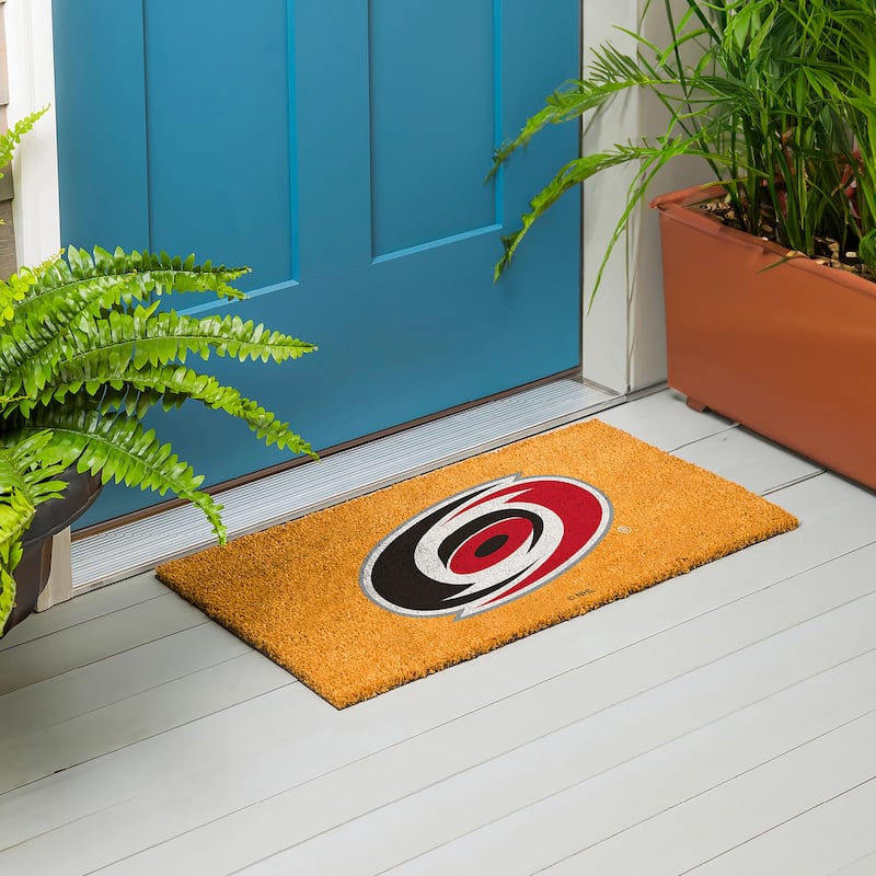 Carolina Hurricanes Full Color Indoor/Outdoor Coir Mat - 28" x 16"