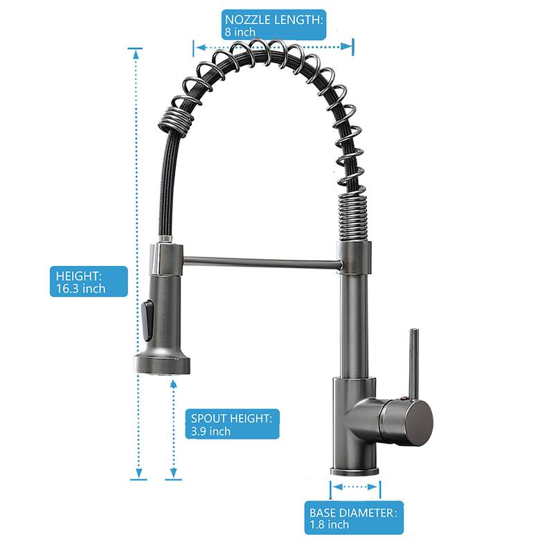 Matte Black Single-Handle Pull-Down Kitchen Faucet