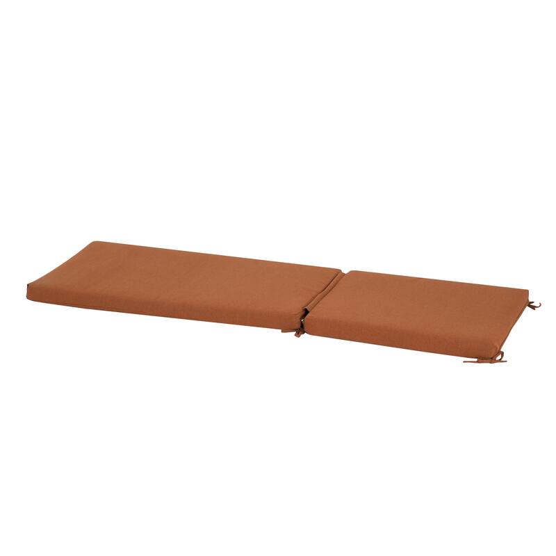 Anmytek Water Resistant Outdoor Chaise Lounge Cushion Terracotta Two Section with Tie Fasteners for Patio Poolside Garden