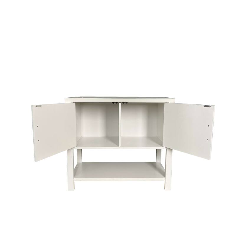 2-Door Modern Console Table, Buffet Storage Cabinet, White