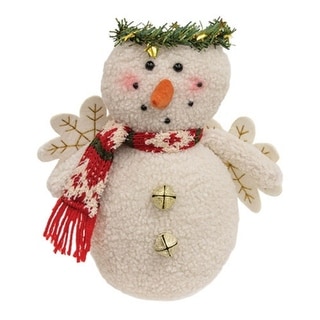 Angel Snowman with Gold Halo Short - 8”L x 5”W x 8.75”H