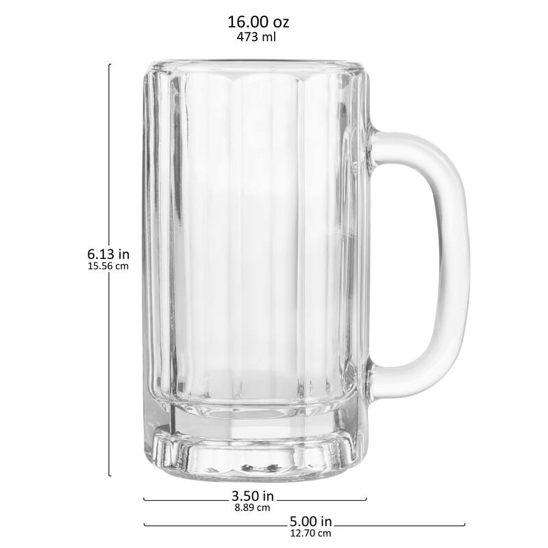 Libbey Heidelberg Glass Beer Mugs, 16-ounce, Set of 4 - Set of 4