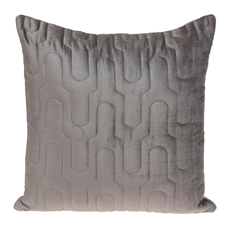 Geometric Lush Quilted Taupe Throw Pillow Bed Bath & Beyond 39556175