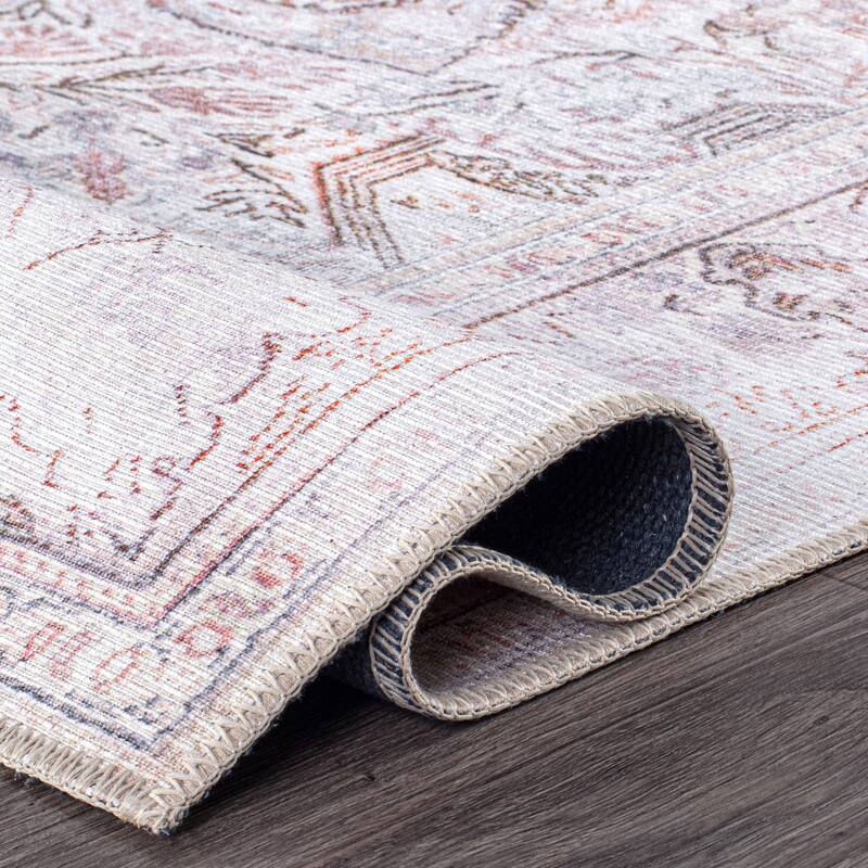 Bohemian Distressed Vintage Machine Washable Area Rug