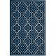 preview thumbnail 36 of 52, SAFAVIEH Courtyard Annmarie Indoor/ Outdoor Waterproof Patio Backyard Rug 2'7" x 5' - Navy/Beige