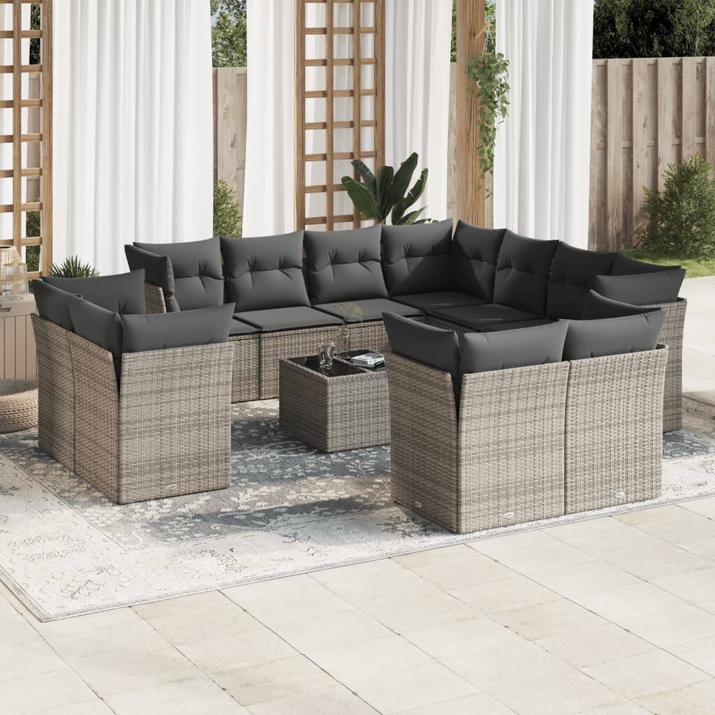 vidaXL Garden Sofa Set Gray, Dark Gray - 21.7 x 21.7 x 14.6