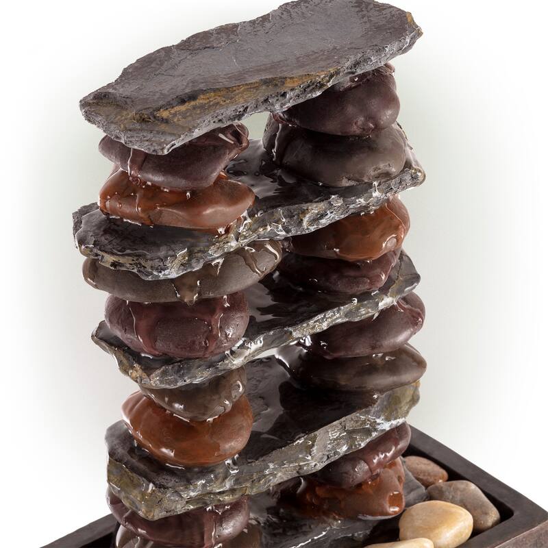 Eternity Tabletop Stacked Rocks Fountain