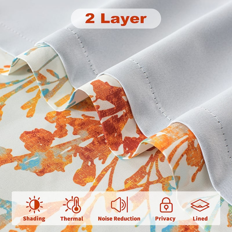 DriftAway Heather Curtain 84 Inches Long for Bedroom Blackout Thermal Insulated Curtain