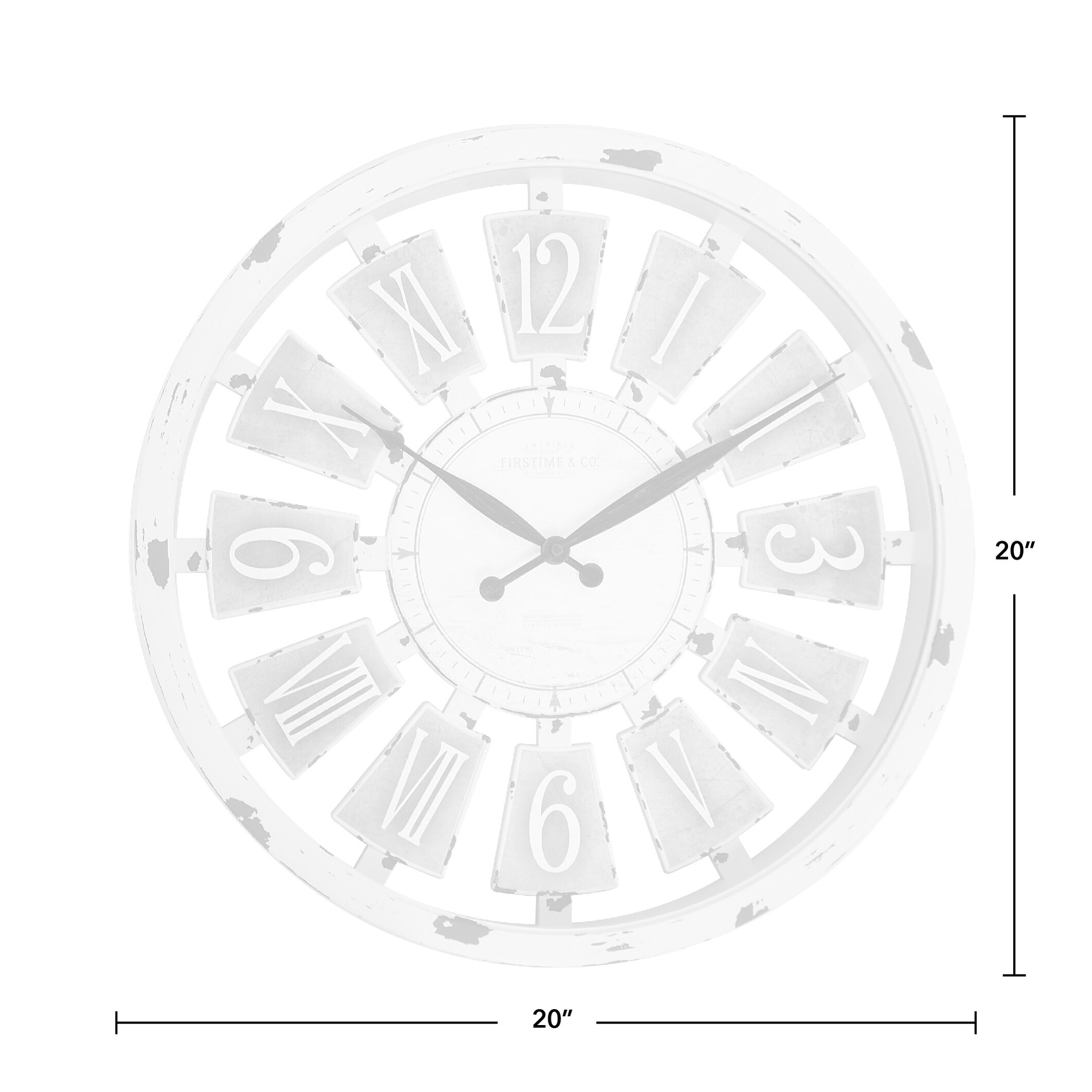 Shop Firstime Co Antique Farmhouse Plaques Wall Clock American Crafted Antique White Plastic 20 X 2 X 20 In 20 X 2 X 20 In Overstock 22735867