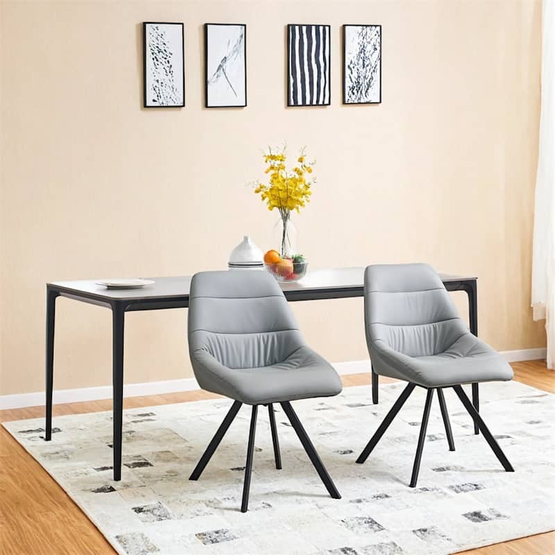 Dining Chair,Thickened Fabric Chairs with Metal Legs Set of 2