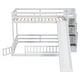 preview thumbnail 22 of 20, Elegant Twin Over Full Bunk Bed with Slide, Storage Staircase, Pine Solid Wooden Bunk Bed with Safety Guardrails