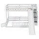 preview thumbnail 12 of 10, Pine Twin Over Full Bunk Bed with Safety Guardrails, White