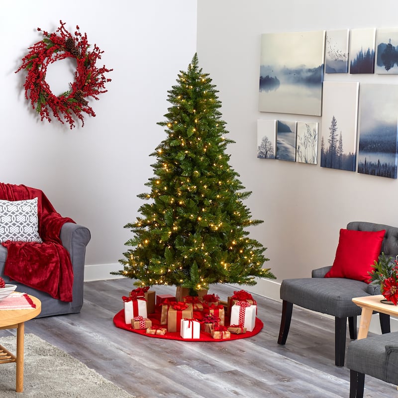 6.5ft. Spruce Artificial Christmas Tree with 450 Color Changing LED Lights & Remote - Vibrant Multifunction X-Mas Tree