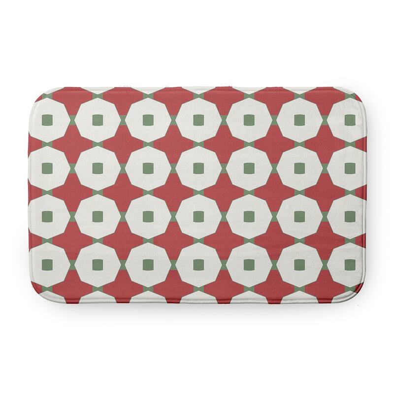 Button Up Bathmat - 24" x 17" - Ligonberry Red