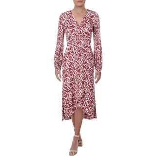 pink faux wrap dress