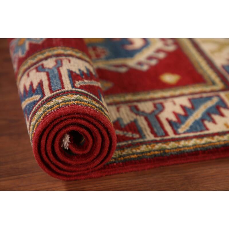 Red Kazak Accent Rug Handmade Wool Carpet - 2'9" x 4'2"