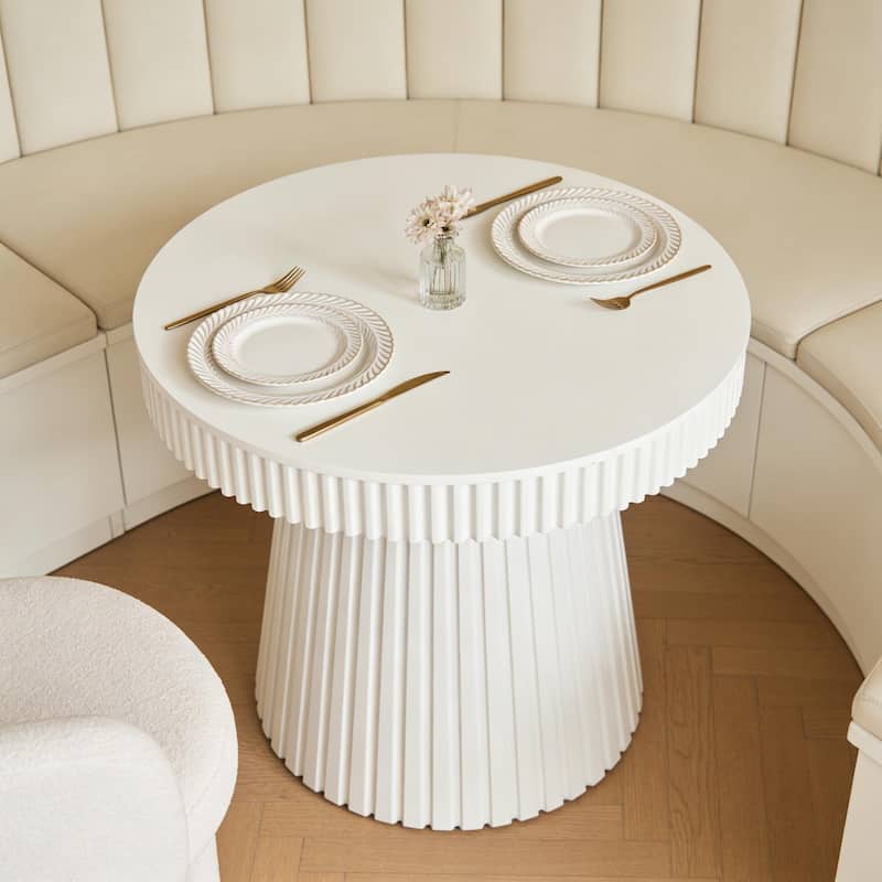 31.5 Inches Round Side Table, Modern Accent End Table, Small Dining Table, Nightstand & Bedside Table for Living Room, Bedroom