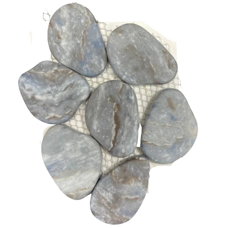 Recycled Cenote Pebble 13x13 Ocean Matte Glass Mosaic Tile - Floor, Wall & Backsplash
