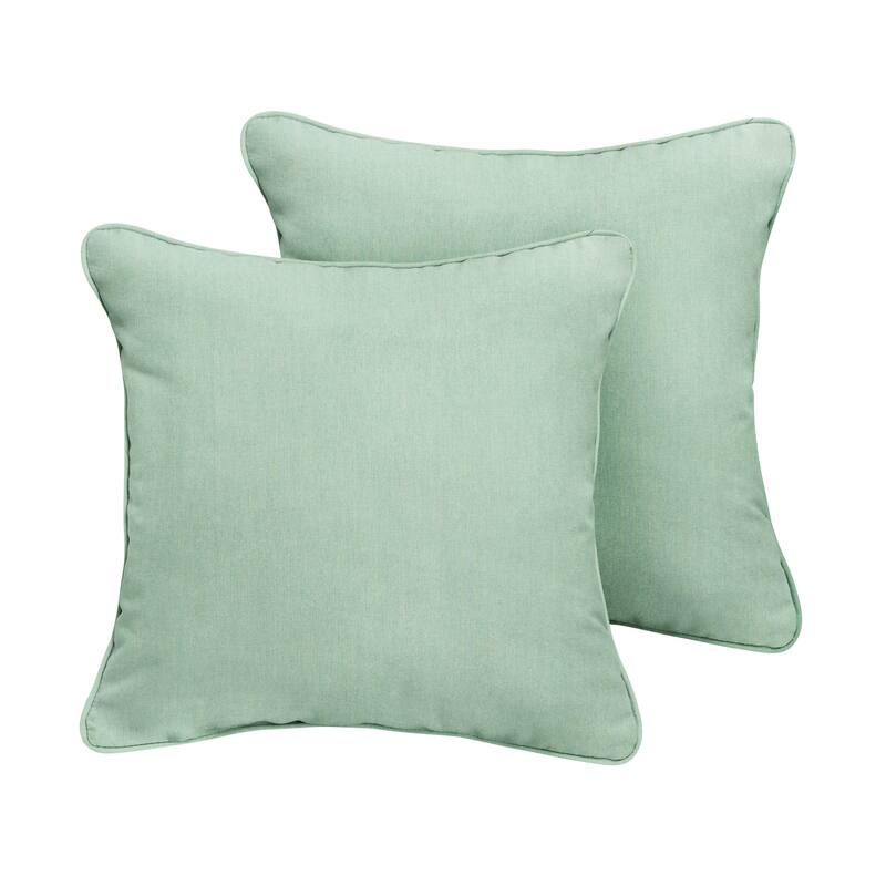 Sunbrella Canvas Spa Corded Indoor/ Outdoor Pillow Set (Set of 2)