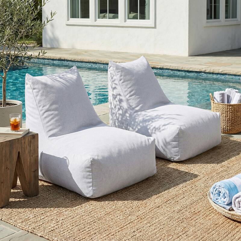 Christopher Knight Home - Lila Outdoor Patio Ergonomic Upholstered Bean Bag Chair with Shredded Foam Filled & Removable Cover